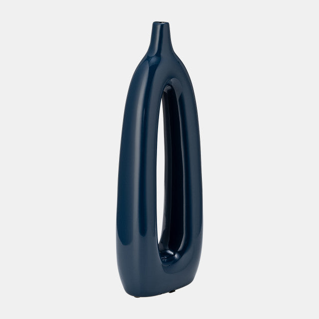 Navy Open Cut-Out Vase