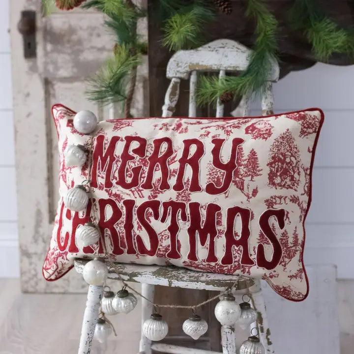 Vintage Red Holiday Pillow