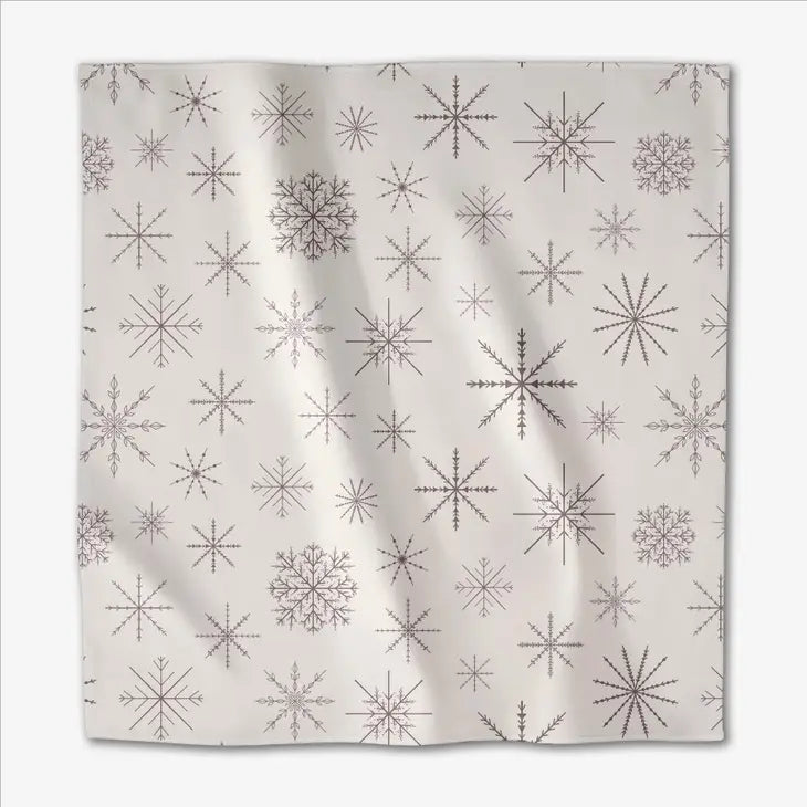 S/2 Geometry Minimal Snowflakes Dinner Napkin Set