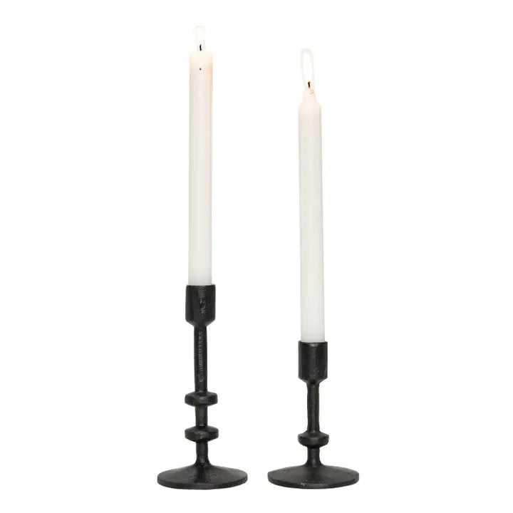 S/2 Cast Iron Candle Holder
