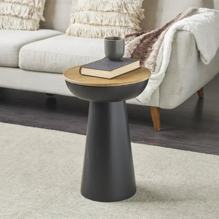 Bohemian Black Metal Accent Table