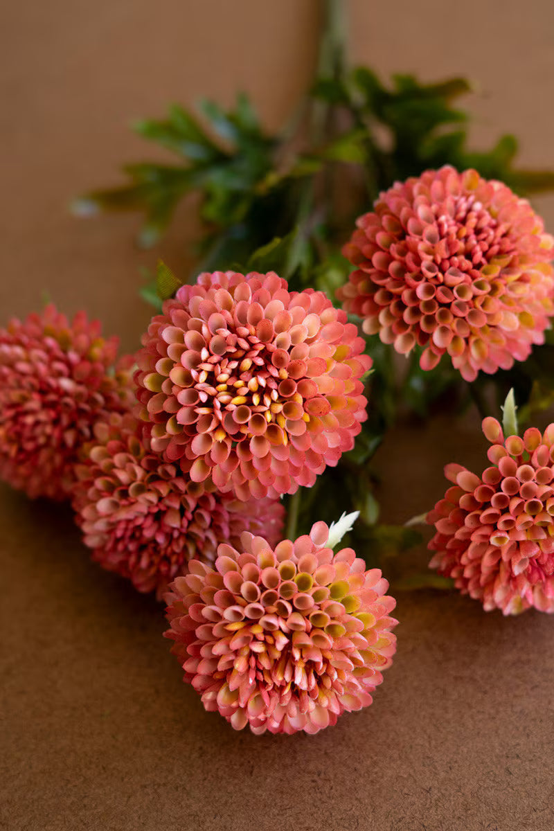 Artificial Blush Ball Dahlias