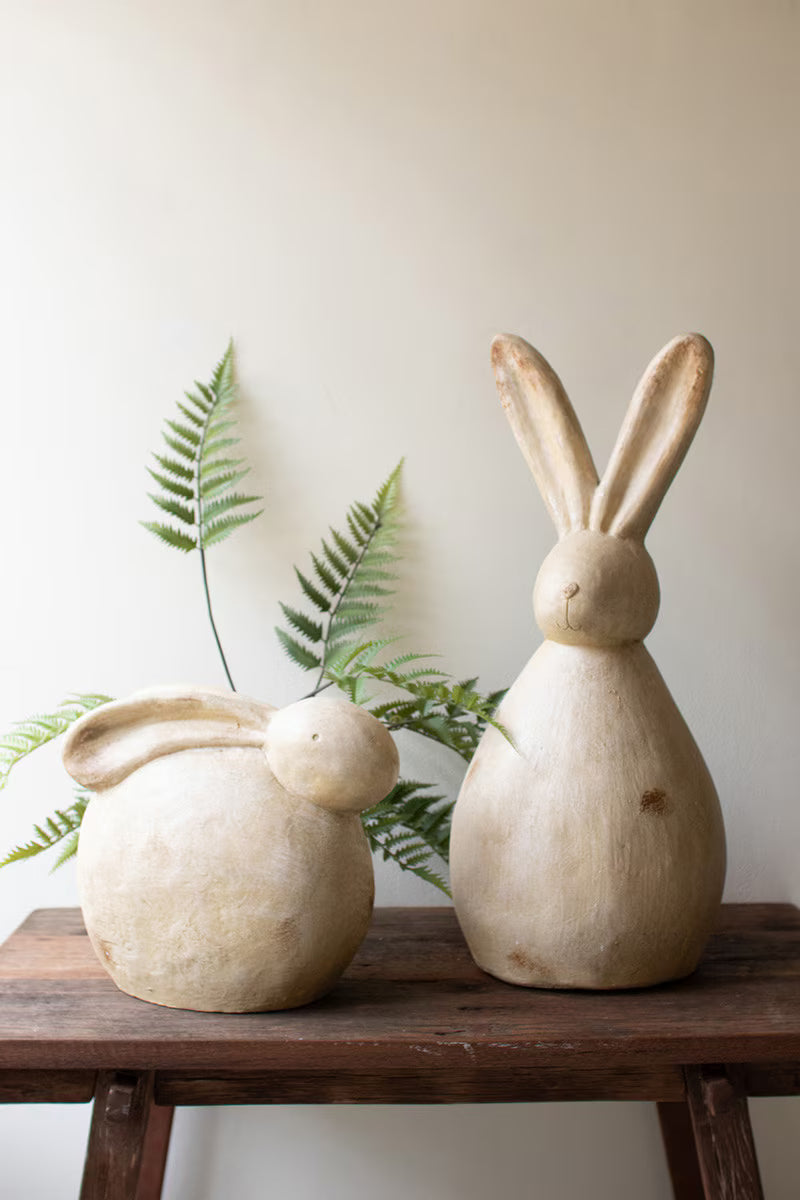 Faux Stone Rabbit Sculptures
