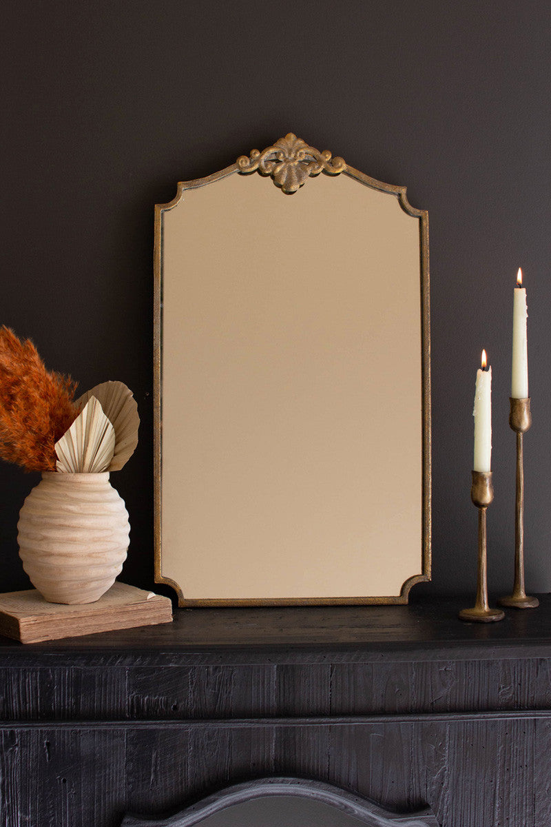 Antique Brass Vertical Wall Mirror