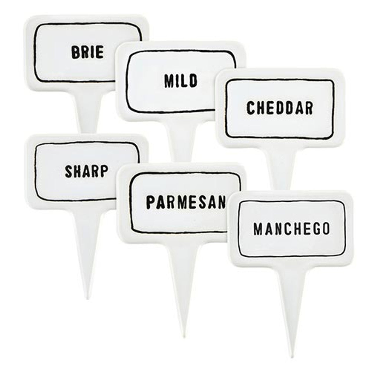 S/6 Ceramic Cheese Markers