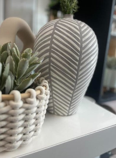 Ceramic Chevron Vase