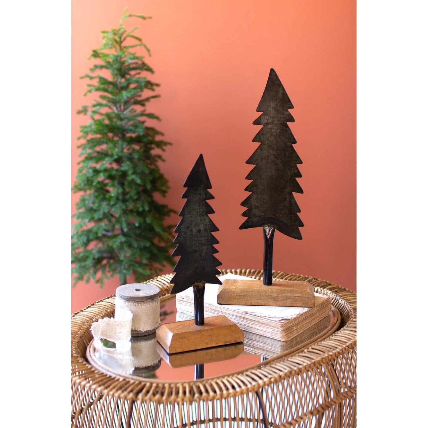 Black Painted Iron Christmas Trees
