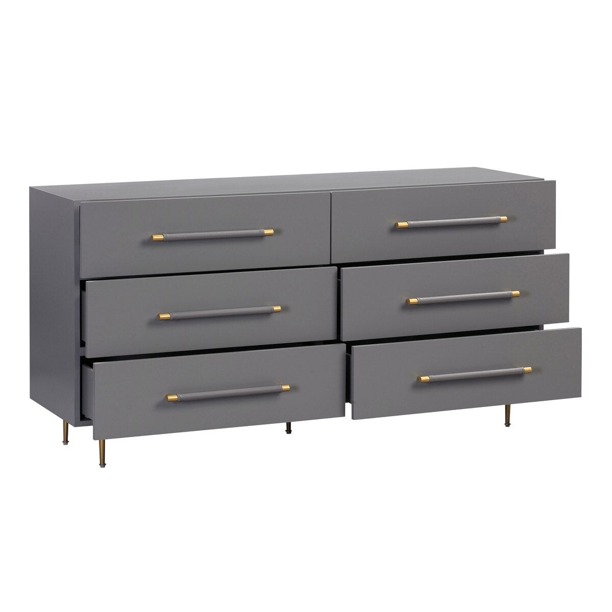 Trident 6 Drawer Dresser Grey