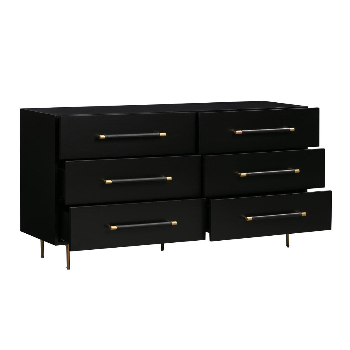 Trident 6 Drawer Dresser Black