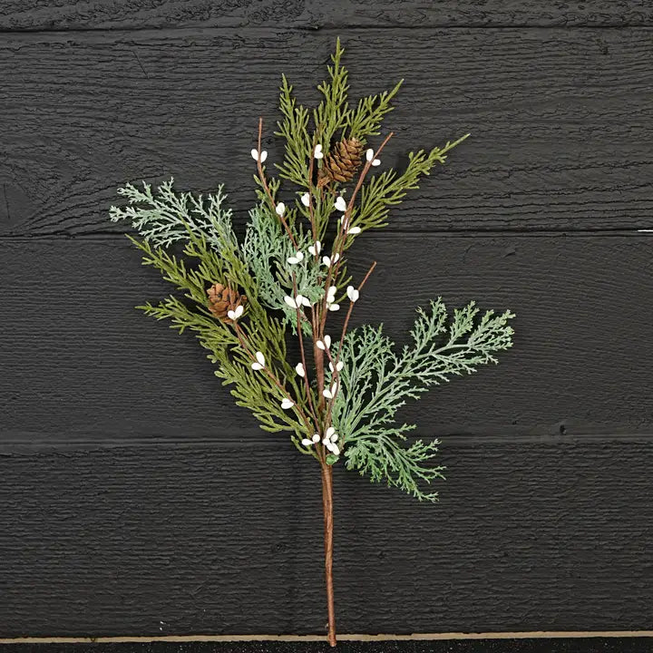 Evergreen Pine Pick W. White Pips