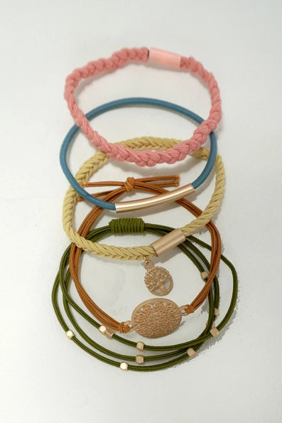 Multi- Boho Dual Function Knot Bracelet Hair Ties