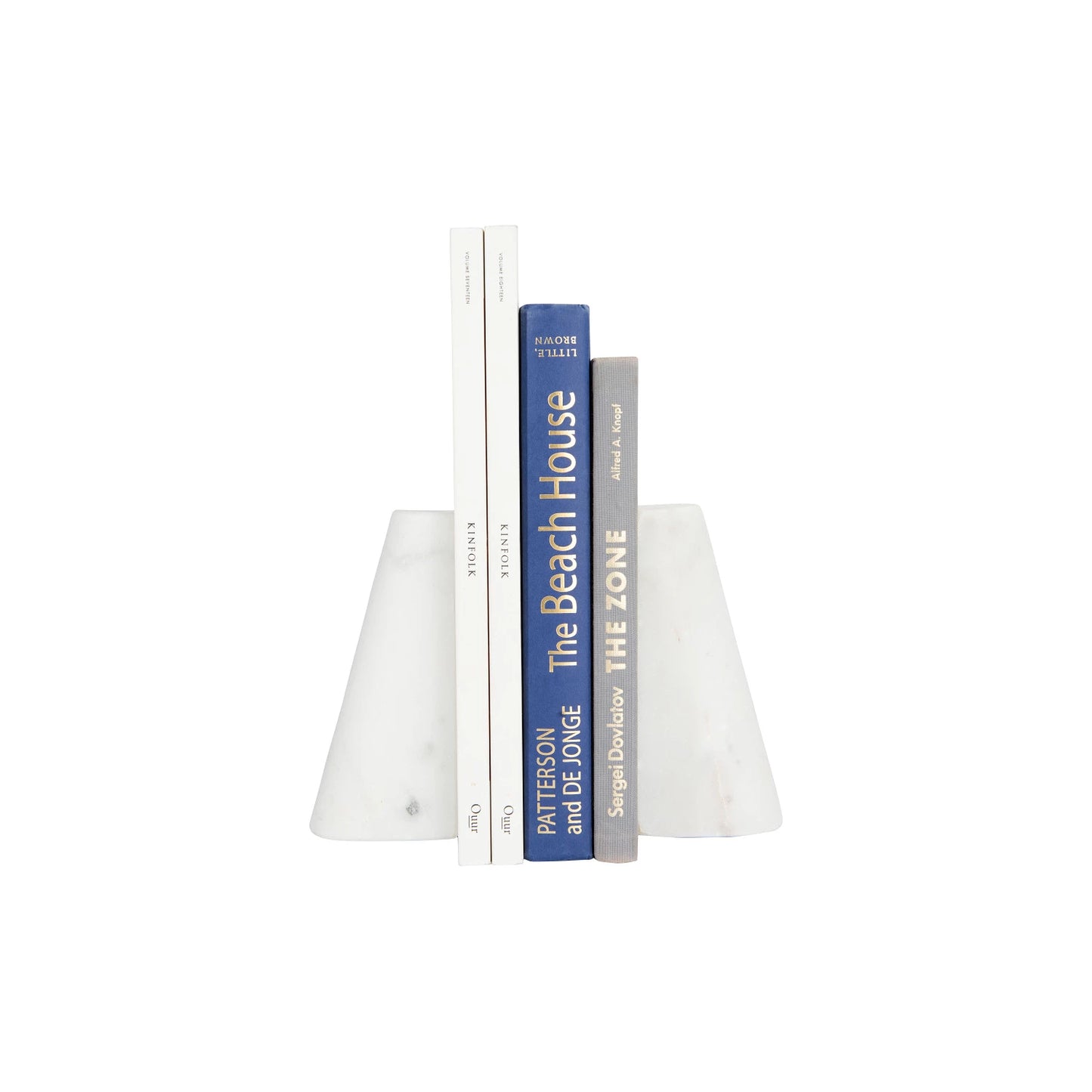 S/2 White Marble Bookends