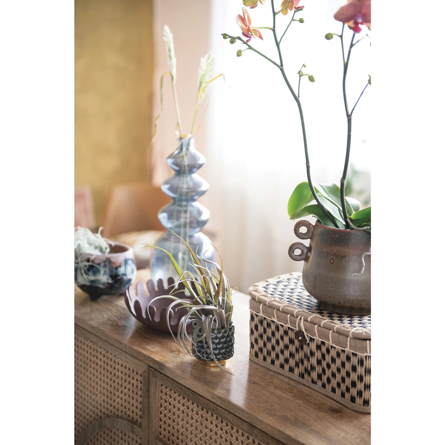 Glass Bubble Vase Blue