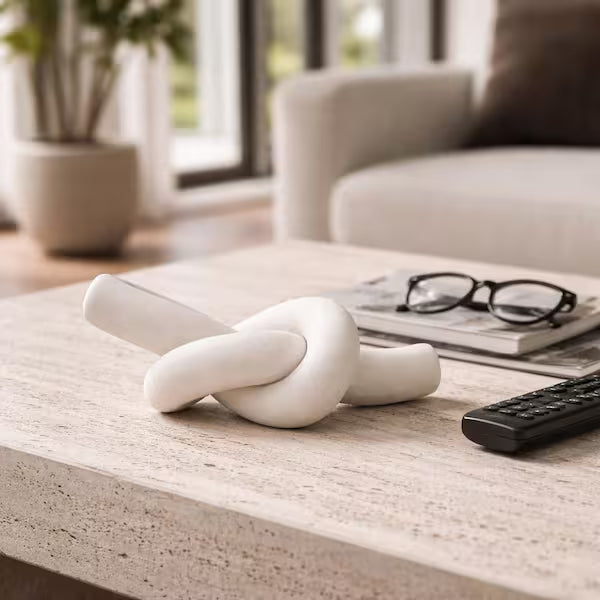 White Ceramic Knot Sculpture