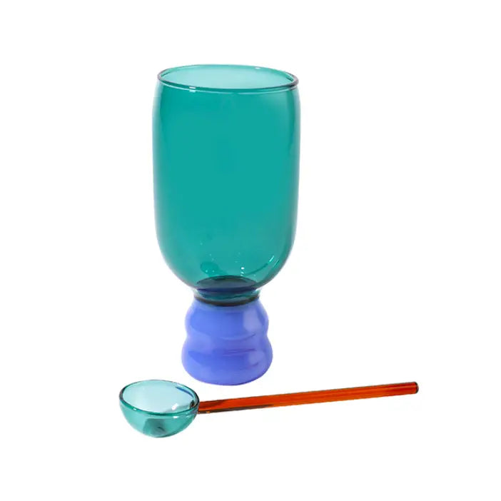 Cocktail Glass Mug and Spoon Set