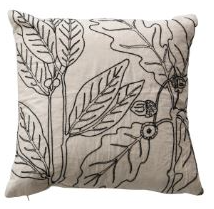 Pillow with Botanical Embroidery