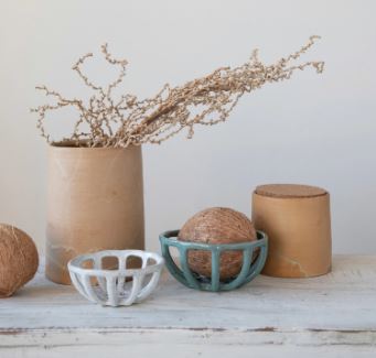 Handmade Stoneware Basket Bowls
