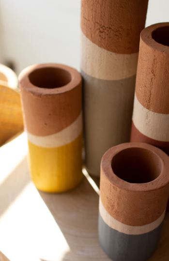 Double-dipped Clay Cylinder Vase