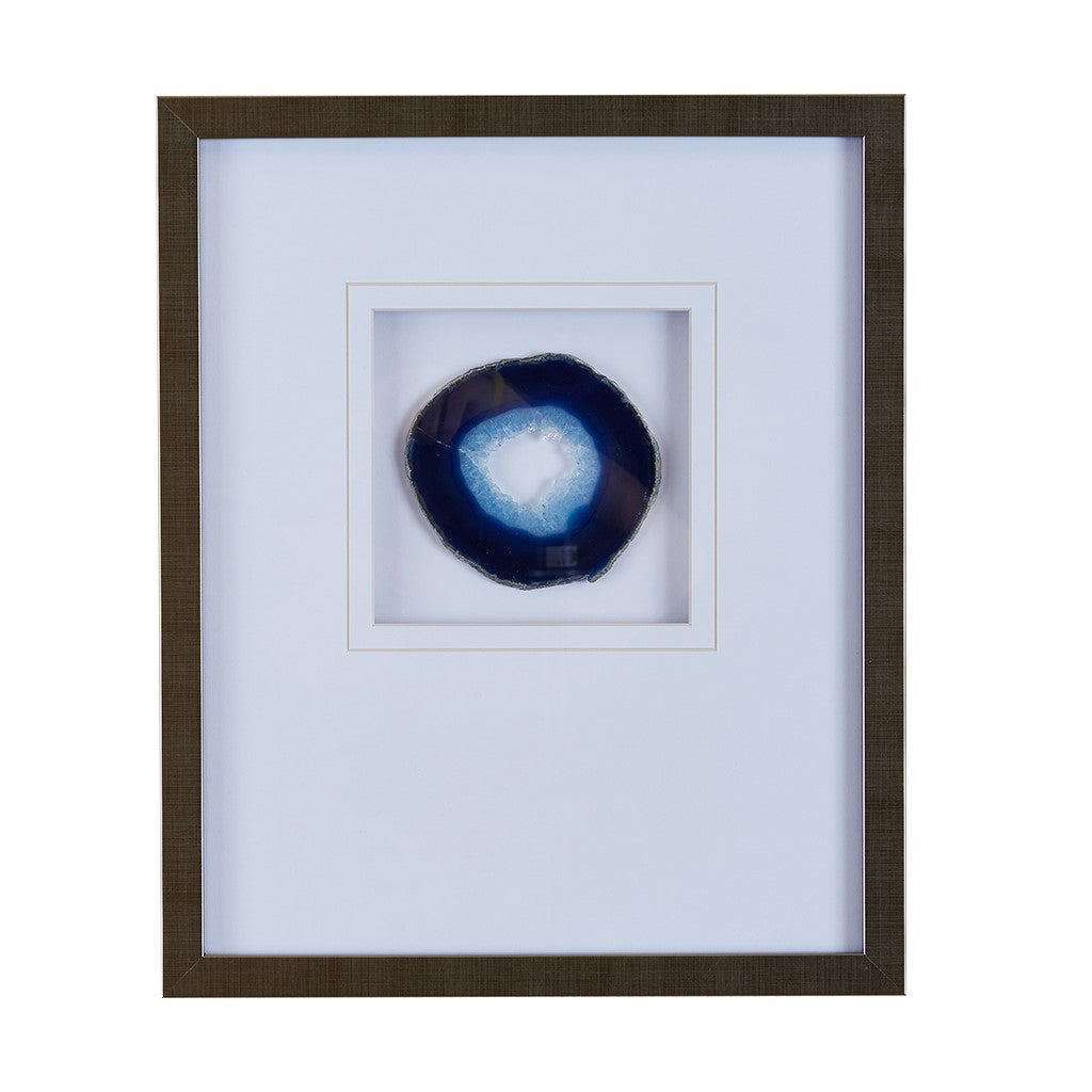 Blue Agate Stone Framed Art