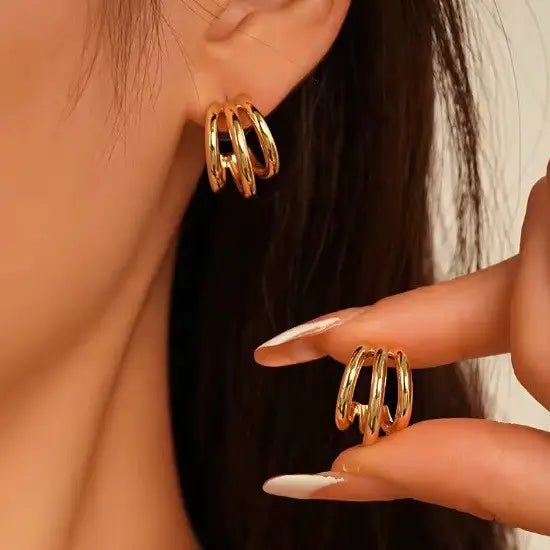 Gold Circular Hoops