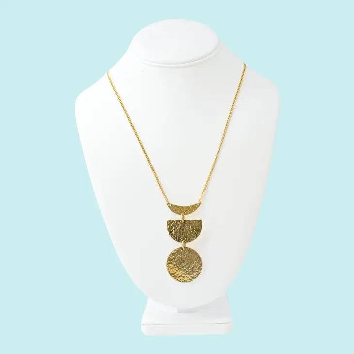 Swahili Moon Phase Necklace- Brass