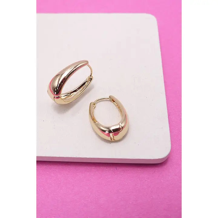 Oval Chunky Hoop Earrings