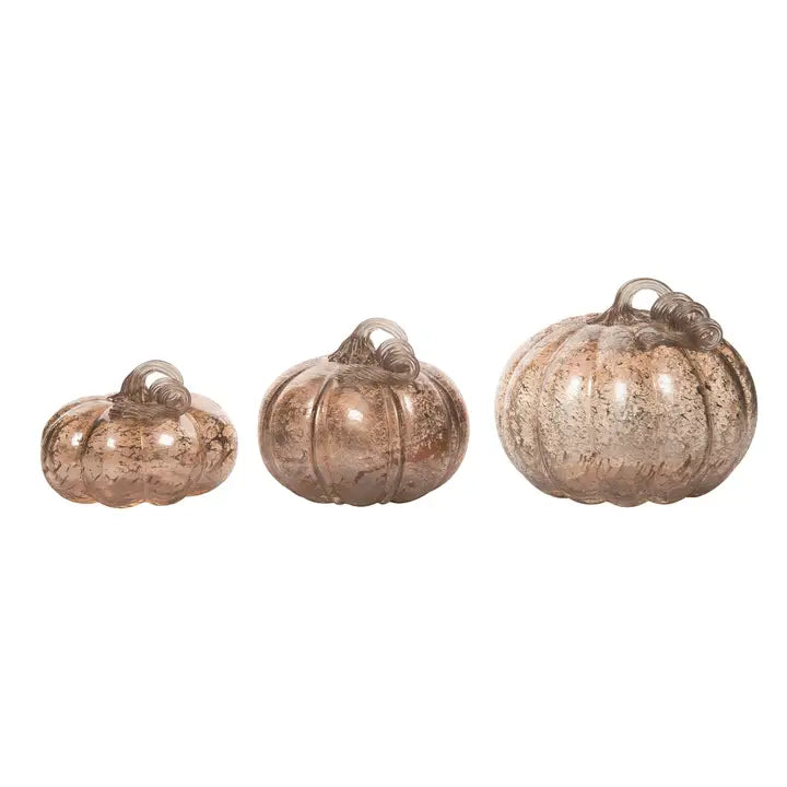 Glass Silver Speckle Pumpkin Collection