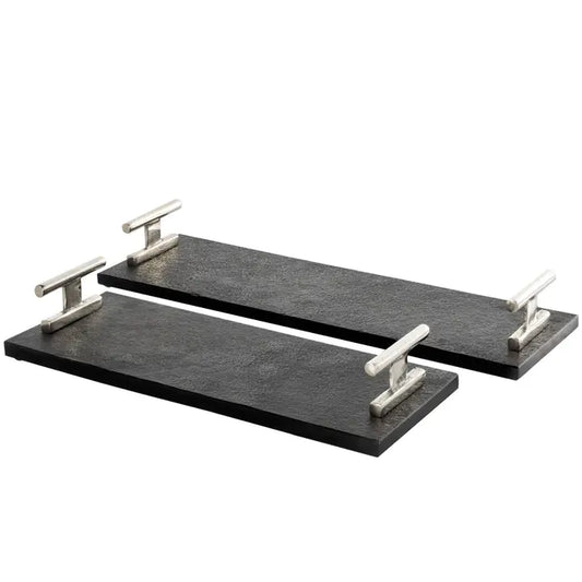 Modern Black Marble Tray Set
