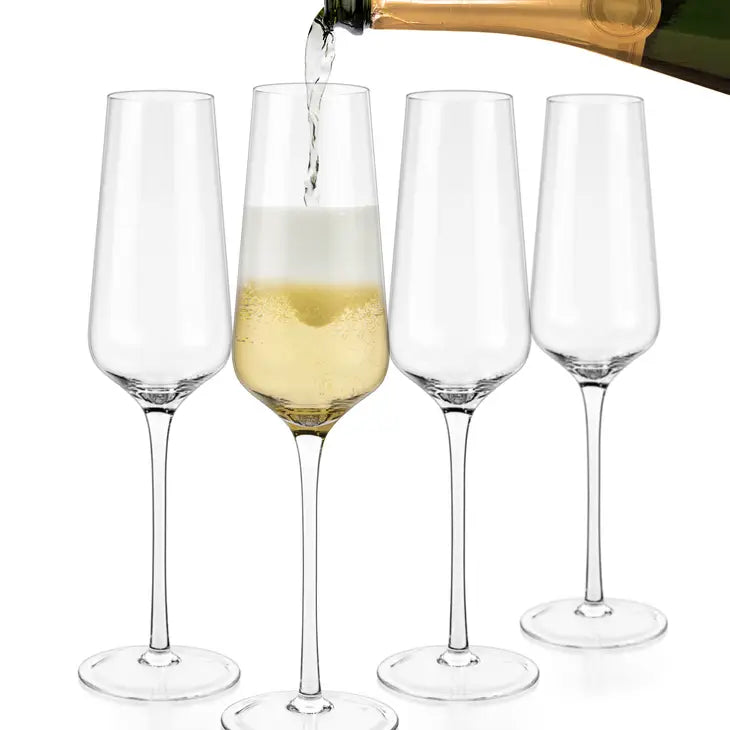 S/4 Champagne Flutes Crystal Glasses