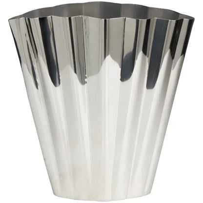 Contemporary Silver Stainless Steel Metal Vase