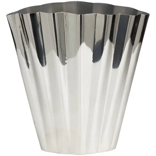 Contemporary Silver Stainless Steel Metal Vase