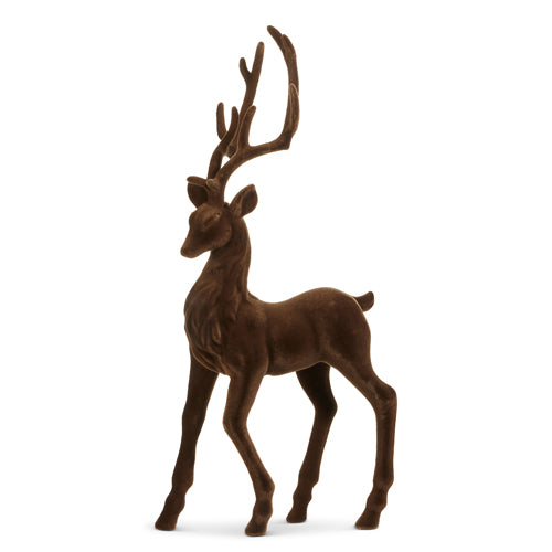 25" Brown Flocked Deer
