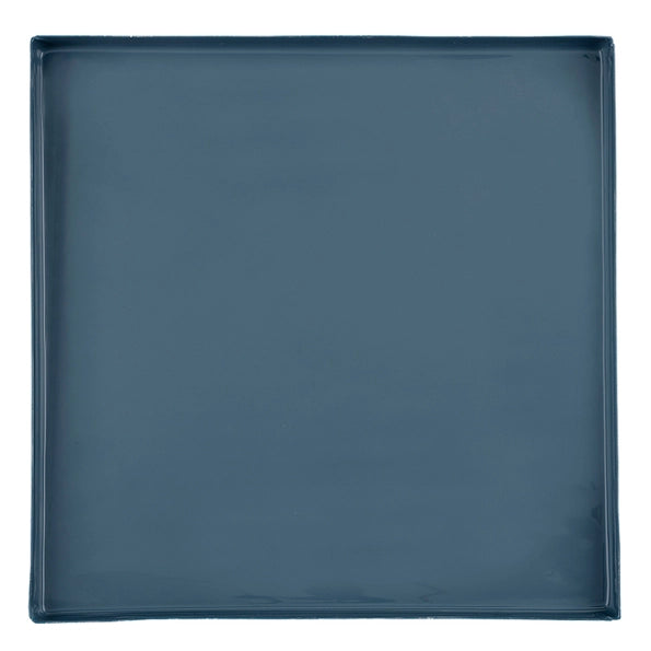 Nested Blue Enamel Blue Square Trays - Set of 3