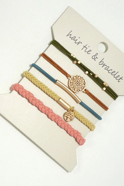 Multi- Boho Dual Function Knot Bracelet Hair Ties