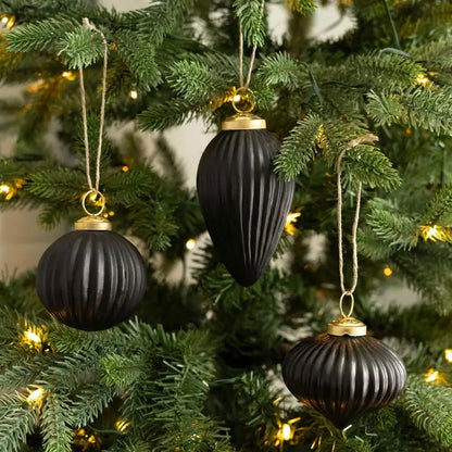 Black Glass Ornament Collection