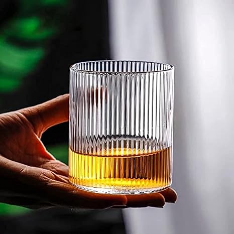 S/4 Ribbed Embossed Pattern Whiskey Glass