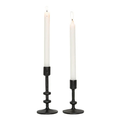 S/2 Cast Iron Candle Holder