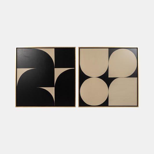 S/2 Hand Painted Modern Geos