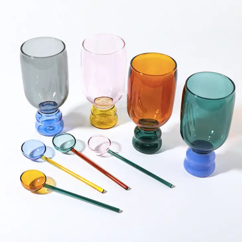 Cocktail Glass Mug and Spoon Set