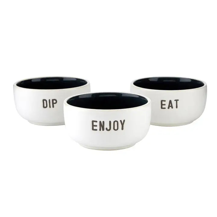 Face To Face Ceramic Dip Bowl Set - Eat Dip Enjoy