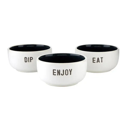 Face To Face Ceramic Dip Bowl Set - Eat Dip Enjoy