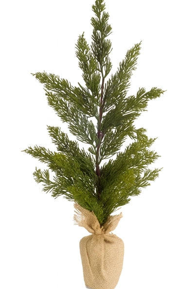 Mini Burlap Pine Tree