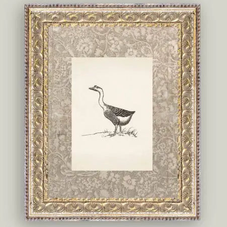 Single Goose Framed Antique Art
