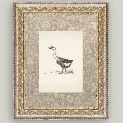 Single Goose Framed Antique Art
