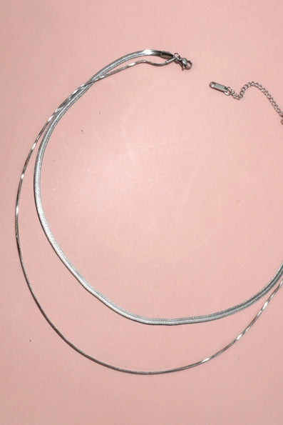 Multi-Layer Herringbone Snake Chain Necklace