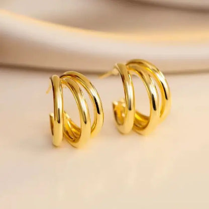 Gold Circular Hoops