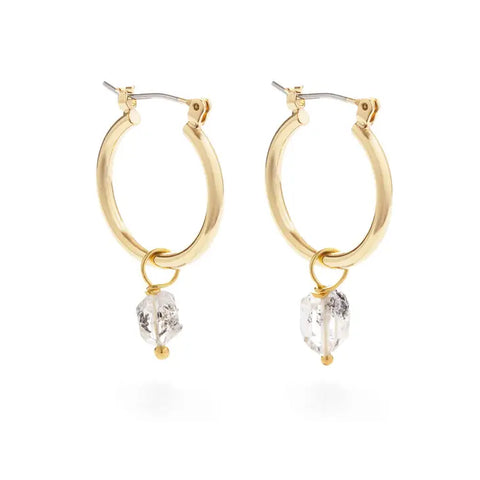 Raw Rough Cut Gemstone Hoops