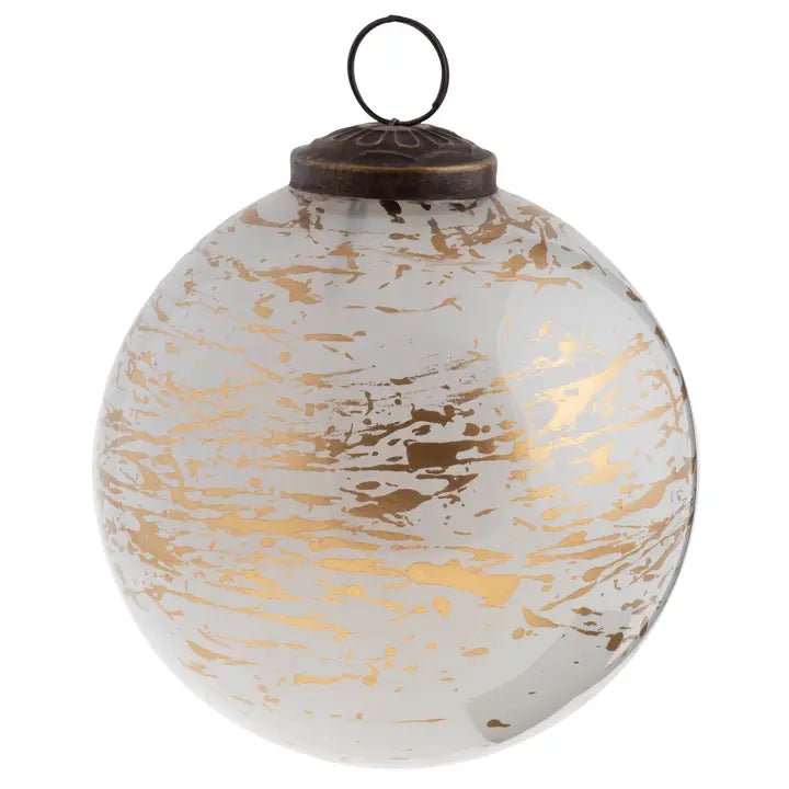 Gold Splatter Glass Ornament