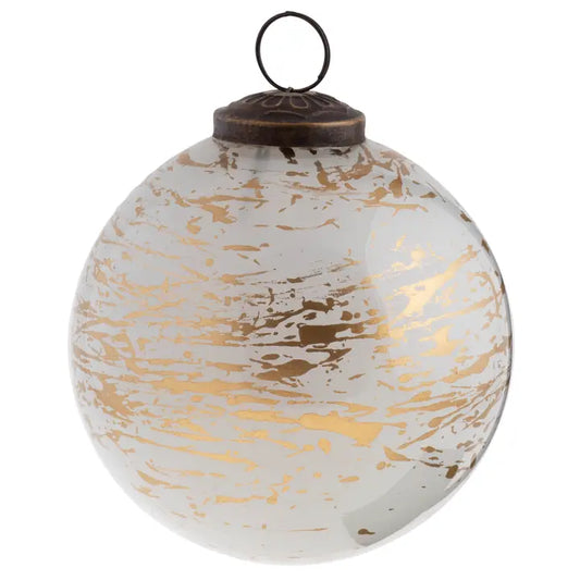 Gold Splatter Glass Ornament