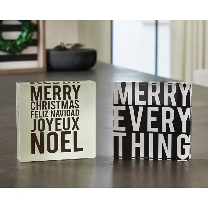 Square Lucite Block - Merry Everything
